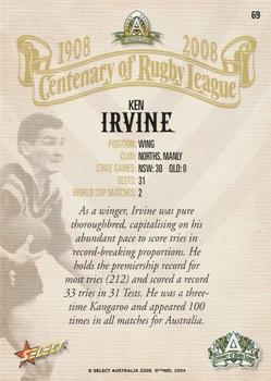 2008 NRL Centenary #69 Ken Irvine Back